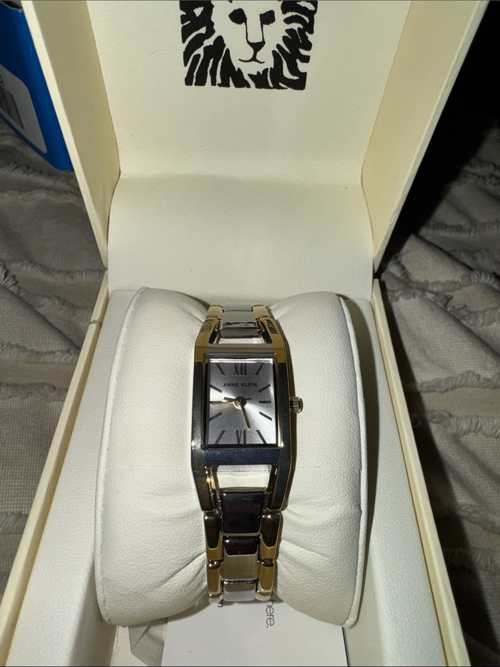 NWT Anne Klein Two-Tone Silver and Gold Link Bracelet Watch
